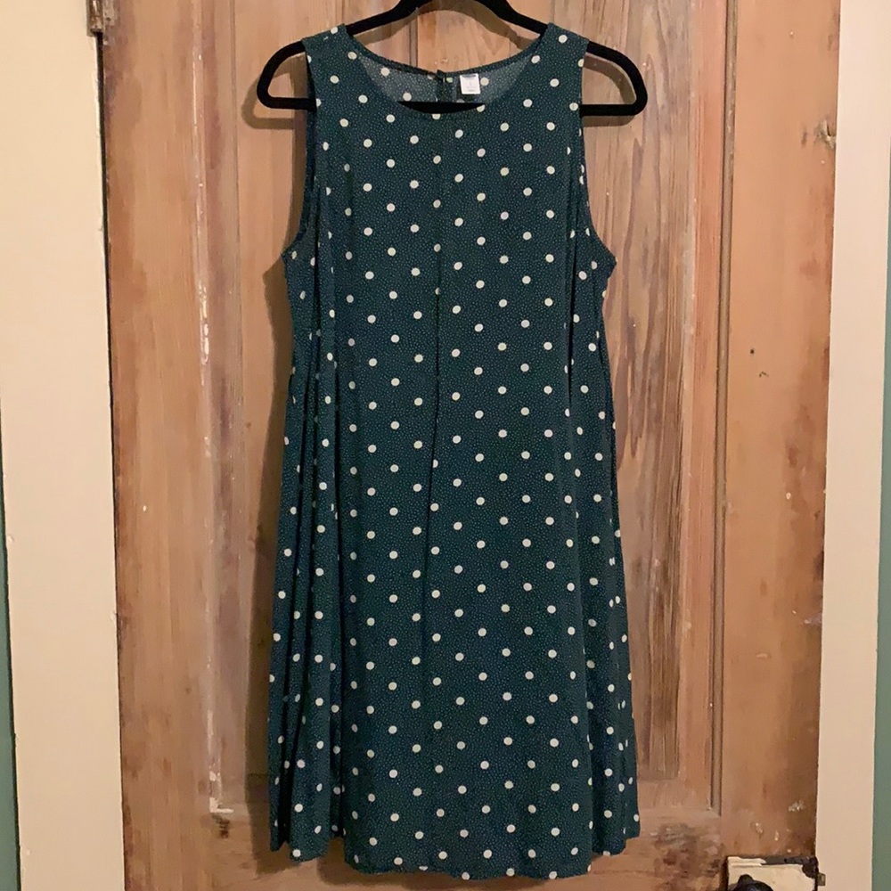 Old Navy Green Polka Dot Dress - Large Tall